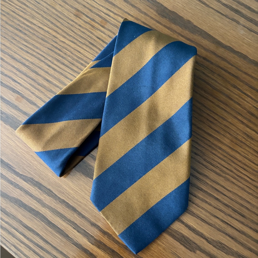 Fendi Navy and Gold Silk Tie